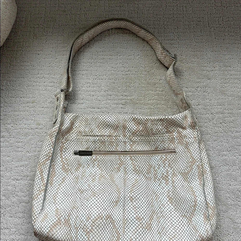 Hammitt Cream Snakeskin Textured Shoulder Bag - Picture 4 of 6